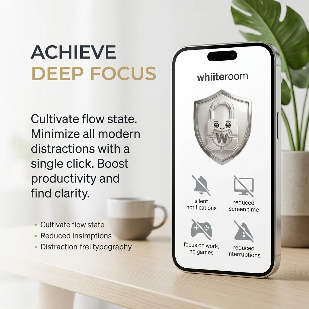 Whiiteroom Focus App Showcase Mockup